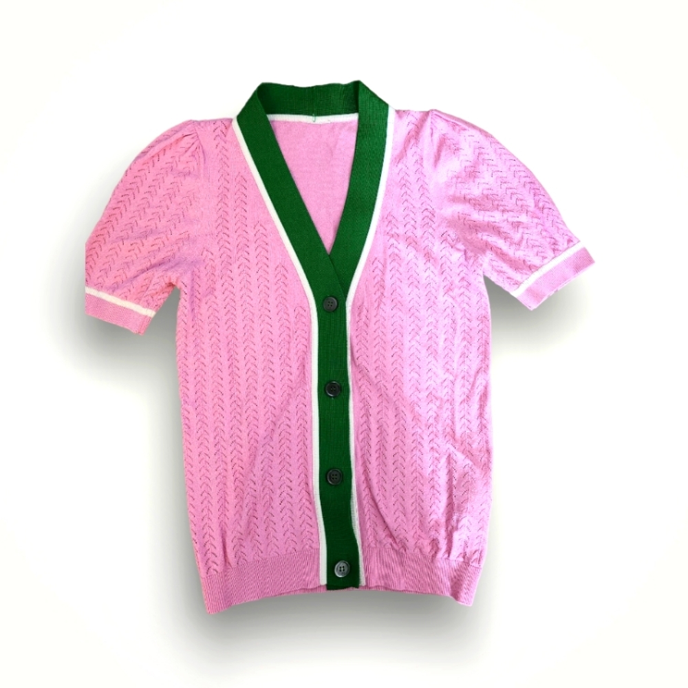 NWOT Gilmar rare Italian short sleeve cardigan sz S